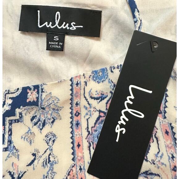 NWT Lulus Tie Strap Printed Mini Dress Size S - Picture 13 of 13